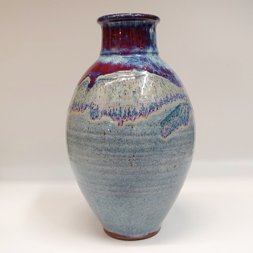#221150 Vase Blue, Red, White $24 at Hunter Wolff Gallery